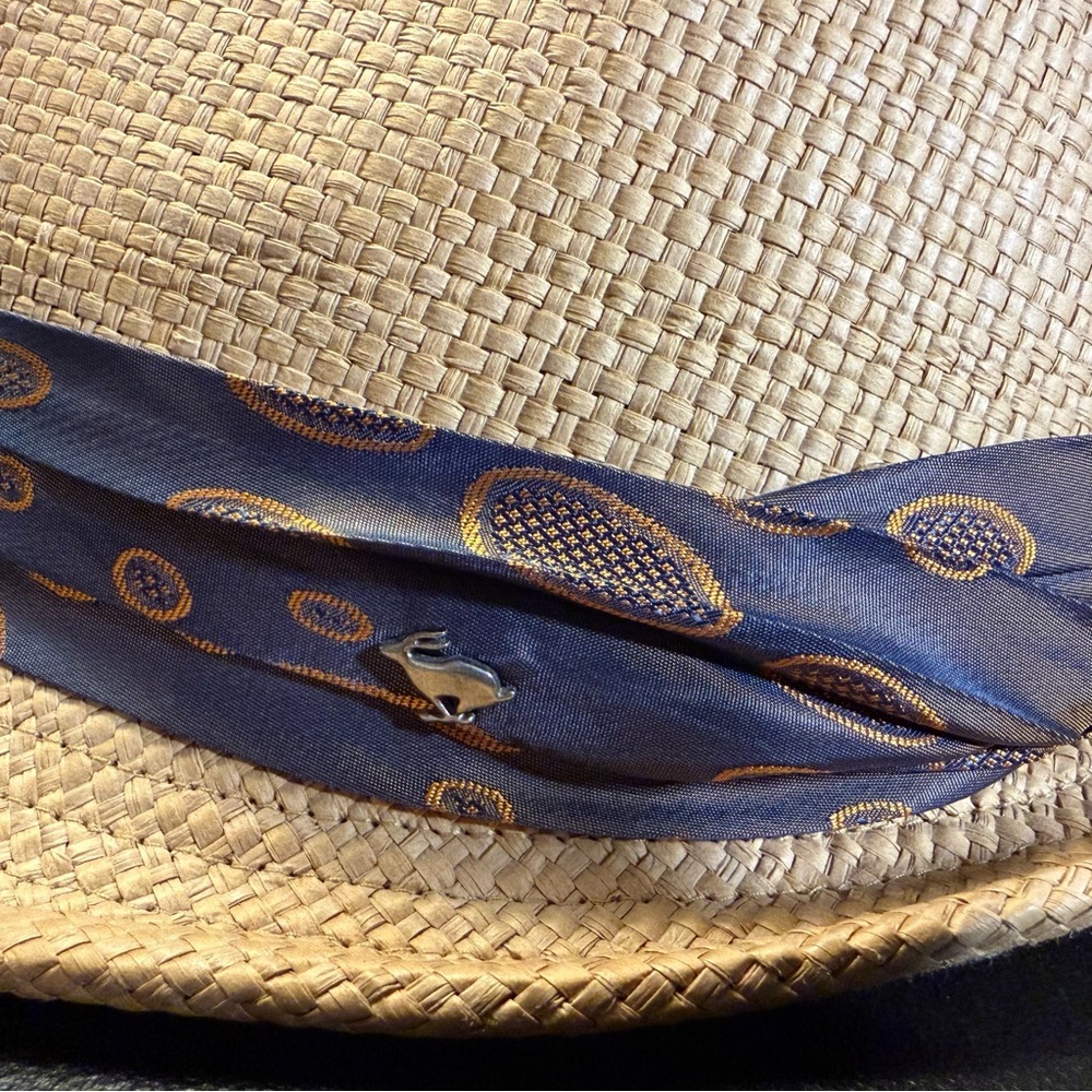 Peter Grimm Fedora with Blue and Gold Patterned Band - Picture 6 of 7